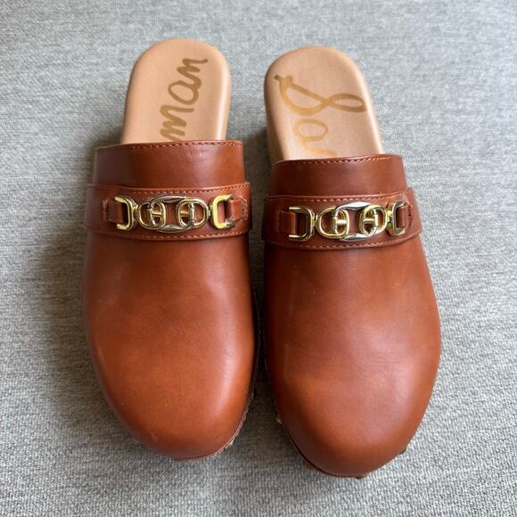 Sam Edelman Kaye Clog Slip On Chunky Brown Boho Casual Sz 8.5 - Picture 2 of 14